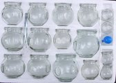 Hijama Tools - Massage Cupping Set Cups - Glazen Glass Cups - 16 delig set