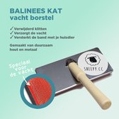 Borstel Balinees - Handzaam - Sterk - Duurzaam hout en metaal - Maakt de vacht van je Balinees kat weer klit- en viltvrij - kattenvacht borstel