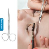 BeautyTools Professional Wenkbrauwschaar - Wenkbrauw Trimmer Lang - Eyebrow Scissor - Stevig Recht snijvlak - INOX (11.5 cm) (NS-0782)