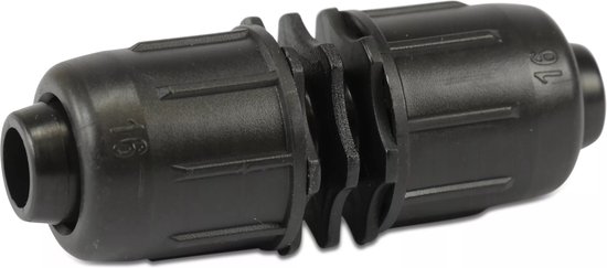 Verbindingspijpje PP 16 mm lock zwart type Quick joint