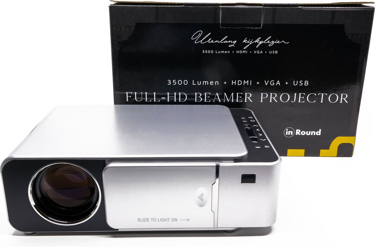Beamer projector Input tot Full HD - van In Round - Compacte Videobeamer – Draagbare / Portable mini TV – Pocket Projectors - Merkloos