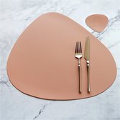 Moderne Placemat Met Onderzetter - Set van 6 - Roze - Kunststof  - Eten - Eetkamer - Diner