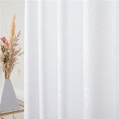 Luxe Gordijn Met Patroon - 1 stuk -  250 x 150 - Wit - Woonkamer - Lichte Verduistering - Slaapkamer