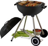 Houtskoolbarbecue - Kogelbarbecue 45 x 70 centimeter - Ronde Barbecue - Barbecue op Wielen - Zwart - Metaal