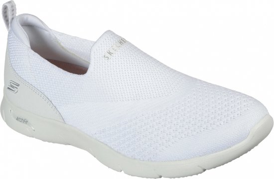 Skechers Arch Fit Refine - Dont Go - Dames Slip-On Sneakers Schoenen Wit 104164-WHT - Maat EU 37 UK 4