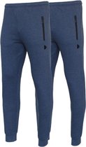 2- Pack Donnay Joggingbroek met elastiek - Sportbroek - Heren - Maat 3XL - Dark-blue marl