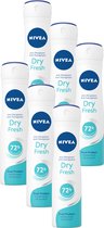 NIVEA Dry Fresh Deodorant Spray - 6 x 150 ml - Pack économique