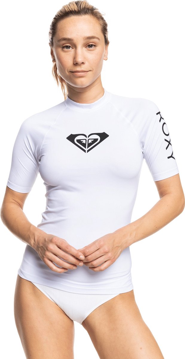 Roxy - UV Rashguard voor dames - Whole Hearted - Korte mouw - Bright White (40)