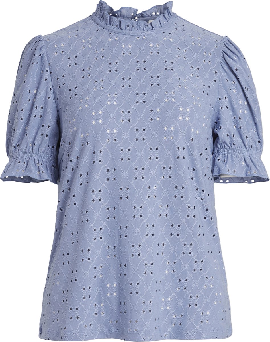 Vila T-shirt Vikawa S/s Flounce Top/su - Noos 14070251 English Manor Dames Maat - L