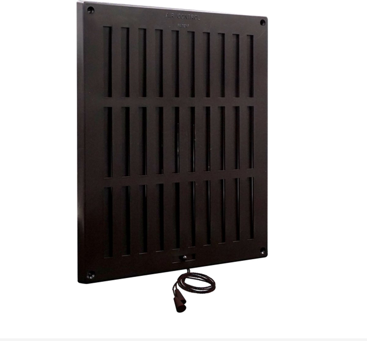 Schuifrooster afsluitbaar met vliegengaas 250x300mm, kunststof bruin (10"x12"m / 04)