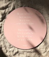 Lieverlief - Muurcirkel kinder- of babykamer - Elke avond - Dibond - Kleur: roze