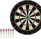 Professionele Dartbord Set - Inclusief Dartset - 6 Pijlen - Complete Set - Sisal Bord