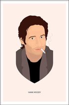 Walljar - Hank Moody - Muurdecoratie - Poster met lijst