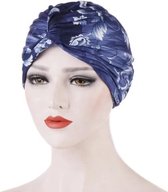 Tulband dames - Wit-blauw