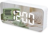 78Goods Digitale wekker wit - Wekkers - Dimbaar - Tijd & datum - spiegel ontwerp