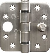 Ivana vh-scharnier Top 140 rvs 89x89x3mm ronde hoeken