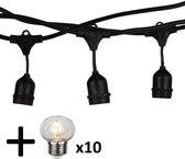 V-tac VT-713 cordon lumineux - 5m - Incl. 10 Lampes LED Filament Bullet - Wit Chaud Extra - 2700K - Lampes Interchangeables - Etanche - Incassable - Liable