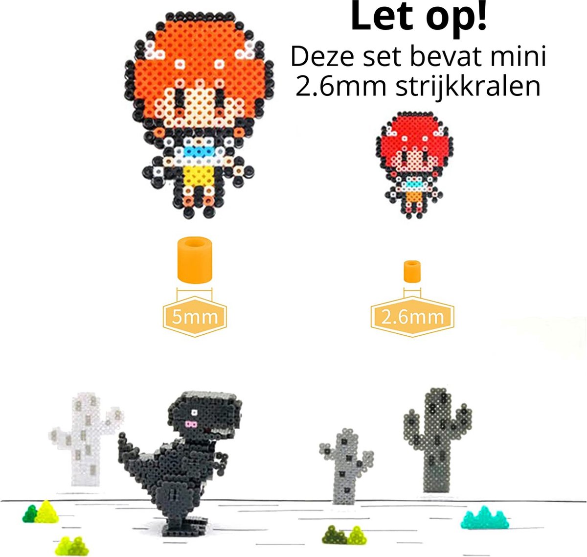 Behave Mini Strijkkralen Set - Incl. Vierkante Grondplaat - Pincet - 2 Strijkvellen - 14000 Kralen - 24 Kleuren - 2.6mm - Mini Strijkkralen — afbeelding 2