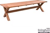 Livingfurn - Tuintafel Table Cross - 100x300x78 - Teakhout