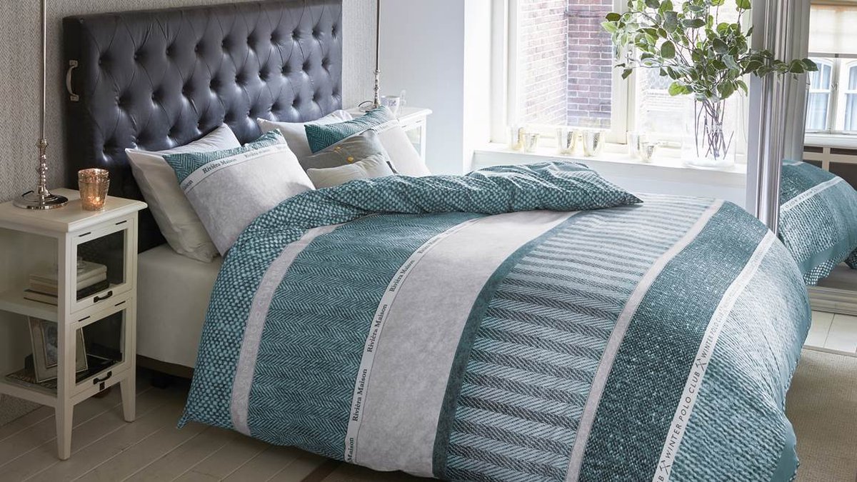 RiviÃ¨ra Maison Happy Winter - Flanel - Dekbedovertrek - Lits-jumeaux - 240x200/220 cm - Blauw