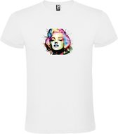 Wit t-shirt met prachtige Marilyn Monroe als print Size XL