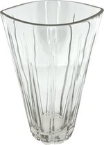 Bloemenvaas Van Helder Glas - Vaas -  Afmeting 14 x 11 x 22 cm