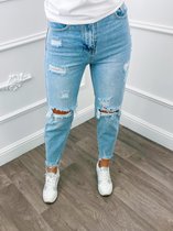 High Straight Rip Jeans