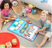 Tapis de musique pour enfants - 2 en 1 - Kit de piano et de batterie - Avec baguettes GRATUITES - Baguettes de piano - Tapis de danse