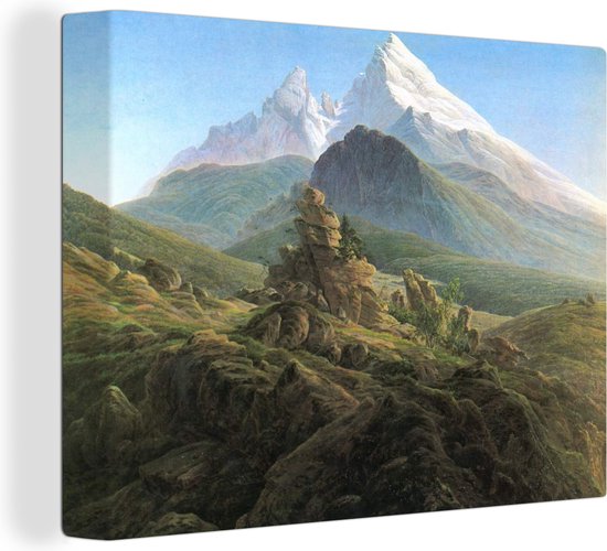 Impression Sur Toile Caspar David Friedrich - Randonneurs Au-Dessus (70x100cm)