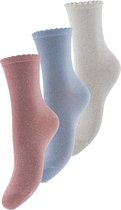 Pieces dames sokken 3-pack - Roze/blauw/Wit - 38