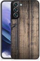 Leuk TPU Back Cover Geschikt voor Samsung Galaxy S22 Pro Telefoon Hoesje met Zwarte rand Steigerhout