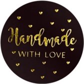 Stickers "Handmade with Love" ▪︎ 50 stuks ▪︎ Multiplaza ▪︎ zwart ▪︎ hart ▪︎ promoten bedrijf ▪︎ bedankt ▪︎ bedankje ▪︎ pakket