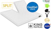 King - Stone - Split - Topper - Matras - Coolgel - Visco - Nasa - Splittopper - Tencel - Bamboe - 140 x 200cm Dikte 12cm