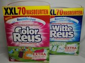 Witte Reus en Color Reus XXL - Waspoeder - 70 wasbeurten per doos - Voordeel Set van 2 verpakkingen