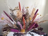 Exclusieve kleurrijke  boeket droogbloemen / Lila, geel, bordeaux rood, orange, groene bloemen/ 65 cm / stylvol en luxe/ eyecatching/bouquet from dried flowers / woonaccessoires /