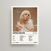 Billie Eilish Poster - Happier Than Ever Album Cover Poster - Billie Eilish LP - A3 - Billie Eilish Merch - Muziek