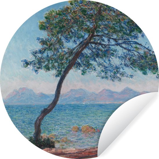 WallCircle - Muurstickers - Behangcirkel - The Esterel mountains - Schilderij van Claude Monet - 100x100 cm - Muurcirkel - Zelfklevend - Ronde Behangsticker XXL