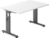 MEGA 12 G | Bureau - 120x80 Tafelhoogte I In hoogte verstelbaar Wit/Grafiet