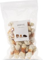 Petstyleliving - Wit geknoopt bot met kip 6,25-7.5cm - 25 stuks - Hondensnack