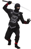 Widmann - Ninja & Samurai Kostuum - Zwarte Ninja Prince Of Thieves Kostuum Jongen - zwart - Maat 116 - Carnavalskleding - Verkleedkleding