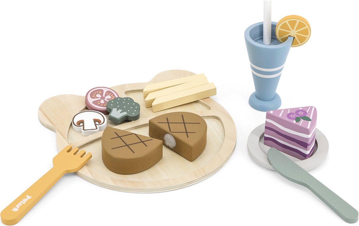 PolarB - houten lunchset - houten eetset - houten speelgoed vanaf 18+ maanden