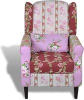 Furnibella – Fauteuil met Patchwork Ontwerp Stof Armstoel Zitstoel Woonkamer Stoel