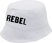 Rebel vissershoed | Bucket Hats | Kleur Wit | One sizes | Promo | Festival | Evenement | Zomer