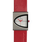 Rolf Cremer Arch - rood dames horloge - titanium - kalfsleer - moederdag cadeau