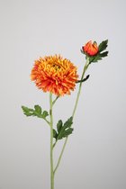 Kunstbloem - Chrysanten - topkwaliteit decoratie - 2 stuks - zijden bloem - geel - 71 cm hoog