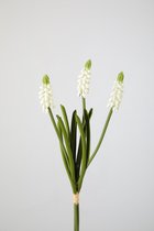 Kunstbloem - Muscari - druifhyacint - topkwaliteit decoratie - 2 stuks - zijden bloem - Wit - 32 cm hoog
