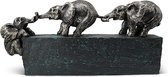 Beeldhouwwerk"familiebanden" - tijdloos symbool voor samenhang in familie & in team - decoratie 43 cm lang - decoratieve olifant zeer geschikt als cadeau