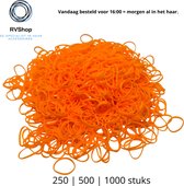 Oranje Elastiekjes - 500 stuks - Elastiek - Dun - Vlechtjes - Haar Elastiekjes - Haaraccessoires - Dames Meisjes Kinderen Baby's - Wegwerp Elastische Haarbanden - Gratis Verzending