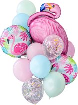 Ballonnen Pakket- Flamingo- Hawaii Party- 12 stuks