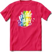 Pride Day | Pride T-Shirt | Grappig LHBTIQ+ / LGBTQ / Gay / Homo / Lesbi Cadeau Shirt | Dames - Heren - Unisex | Tshirt Kleding Kado | - Roze - L